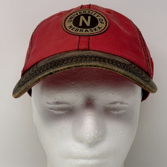Nebraska Cornhuskers Dad Hat Baseball Cap UNL University Huskers Strapback Red - Picture 2 of 9